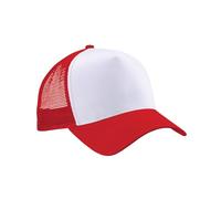 Beechfield Unisex Snapback Trucker, Unisex - Adulto, B640.CSR-WHI, Rosso e Bianco, Taglia Unica