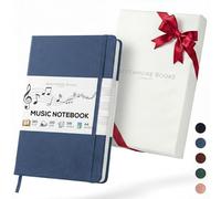 Beechmore Books Quaderno musica A4 (21,6 x 29 cm) - 156 pagine, 120 g/m² | Copertina rigida similpelle, righe musicali perforate, apertura piatta, confezione regalo per musicisti e studenti