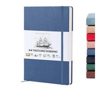 BEECHMORE BOOKS Sketch Book, A4 8.5 x 11.5 inch Blank Sketchbook for Drawing, Paint and Draw, 156 Pages Thick Paper 160gsm, Hardcover Leather Art Notebook, Boxed for Gifts