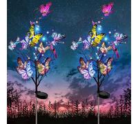 Beedove Luci da Esterno Giardino Solari, 2 Pezzi Farfalla Luci Giardino, IP65 Impermeabile, Decorativa Solare per Esterni, Giardino Decorazione per Esterno Prato Cortile Strade Vialetto Paesaggio