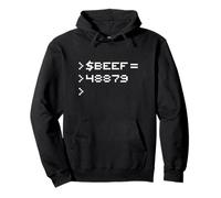 Beef 8-Bit Hex Code Nerd Pixel Terminal Retro Felpa con Cappuccio