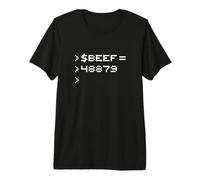 Beef 8-Bit Hex Code Nerd Pixel Terminal Retro Maglietta Premium