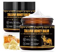 Beef Tallow Cream, 100% Sevo di Manzo Nutrito ad Erba, Balsamo per il Viso al Sego e al Miele, Crema Viso Sego, Beef Tallow Skincare, Idratazione Profonda & Nutrimento, Riduce le linee Sottili, 120g