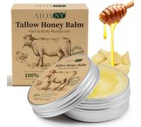 Beef Tallow Crema, Beef Tallow Bio Skincare in Grass Fed Tallow Raw and Wild Honey, balsamo di sebo di manzo biologico, crema per il viso e il corpo della pelle liscia idratante