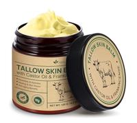 Beef Tallow, crema di sebo di manzo per viso e corpo, con olio di ricino e incenso, 100% sebo di manzo nutrito con erba, idratazione profonda e cura, 120 g