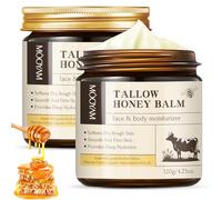 Beef Tallow Face Cream, 2 Pezzi di Balsamo per il Viso al Sego e al Miele, 100% Grass-fed Beef Tallow Balm, Crema Viso Sego, Cura Profonda per Viso e Corpo, 120 g x 2