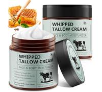 Beef Tallow Face Cream, Crema Viso con Sebo Bovino Naturale con Cera d'Api e Miele - Per Pelle Sensibile e Disidratata - Formula Tradizionale Senza Chimici - Idratante Intensa (120g(Pack of 2))