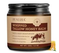 Beef Tallow Face Cream, Crema Viso con Sebo Bovino Naturale con Cera d'Api e Miele Per Pelle Sensibile e Disidratata, Idratante Intensa, Assorbimento Rapido e Senza Profumo, 120G