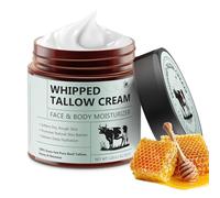 Beef Tallow Face Cream Grass Fed, Sego di Manzo per la Cura della Pelle, Balsamo di Sego e Miele Biologico al 100% Naturale per Viso e Corpo, Idratazione Profonda, Lenisce la Secchezza, 120G