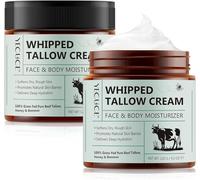 Beef Tallow for Skin - Set di 2 sego di manzo per la cura della pelle, balsamo al sego e al miele, 100% naturale e biologico per viso e corpo, crema viso al sevo, idratazione profonda