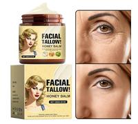 Beef Tallow for Skin, Tallow and Honey Balm, Natural Grass Fed Beef Tallow,Raw Wild Honey Balm, Tallow Moisturizer,Beef Tallow Skin Care, Whipped Tallow Honey Cream for Face, Body Moisture 120 g (1PC)