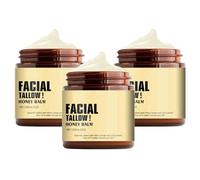 Beef Tallow Skincare, 120 g, Tallow Bio for Skin Care, Tallow Cream Bio, crema di sebo di manzo, balsamo per manzo in 100% erba, Fed Tallow Raw Wild Honey per viso, corpo umidità (3 pezzi)