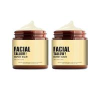 Beef Tallow Skincare, 120 g, Tallow Bio for Skin Care, Tallow Cream Bio, crema di sebo di manzo, balsamo per manzo in 100% erba, Fed Tallow Raw Wild Honey per viso, corpo umidità (2 pezzi)