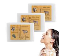 Beef Tallow Soap Bar, 100% Grass Fed Tallow Handmade Soap Bar, Herb Infused Tallow Soap for Nourish the Face and Body, Cleans, Moisturizes, Soothes and Hydrates (3 PCS)