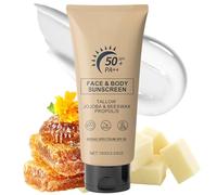 Beef Tallow Sunscreen, Crema Solare per Viso e Corpo, Lozione Solare con Protezione UV, Crema Impermeabile E Idratante, Resistente Al Sudore, Protezione Duratura e Delicata e Non Irritante