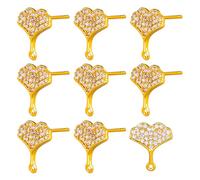 BEEFLYING 10 PZ 18 K Placcato Oro Reale Cubic Zirconia Orecchino a Vite Prigioniera con 20 pz Dadi per Le Orecchie per Gioielli Fai da Te Che Fanno Artigianato