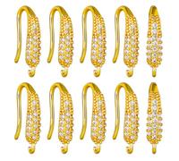 BEEFLYING 20PCS Ganci per Orecchini con zirconi Dorati Risultati di Fili per Le Orecchie con Anelli Pendenti per Gioielli Fai da Te Che Fanno Artigianato
