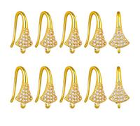 BEEFLYING 20PCS Vero Oro 18K Placcato Cubic Zirconia Ganci per Orecchino Fili per Le Orecchie con Anelli Ciondolanti per Gioielli Fai da Te Che Fanno Artigianato