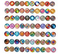 BEEFLYING 70 Pz Mezzo Tondo Mosaico Cabochon in Vetro Stampato Cabochon in Vetro Colorato Cupola Cabochon in Vetro Swirl per Cameo Foto Ciondolo Creazione di Gioielli