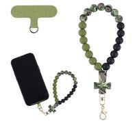 BEEFLYING Braccialetto da Polso in Silicone con Perline per Telefono, Laccetto per Cellulare con Gancetto di Fissaggio, Braccialetto Elastico Hands-Free per Portachiavi (Camouflage e nero)