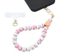 BEEFLYING Cinturino da Polso per Telefono in Silicone con Perline, Cordino per Cellulare con Linguetta di Ancoraggio, Braccialetto Elastico a Mani libere per Donna
