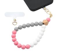 BEEFLYING Cinturino da Polso per Telefono in Silicone con Perline, Cordino per Cellulare con Linguetta di Ancoraggio, Braccialetto Elastico a Mani libere per Donna