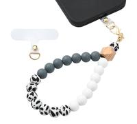 BEEFLYING Cinturino da Polso per Telefono in Silicone con Perline, Cordino per Cellulare con Linguetta di Ancoraggio, Braccialetto Elastico a Mani libere per Donna