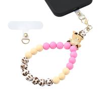 BEEFLYING Cinturino da Polso per Telefono in Silicone con Perline, Cordino per Cellulare con Linguetta di Ancoraggio, Braccialetto Elastico a Mani libere per Donna
