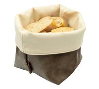 BEEFSTONE Cestino per il pane in pelle PU e cotone, con cuciture decorative, lavabile, igienico, effetto pelle, per la conservazione di pane e panini, per la gastronomia o a casa