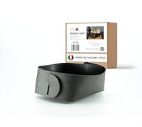BEEFSTONE Cestino per il pane in similpelle PU vegana, collegamento pieghevole su entrambi i lati, effetto pelle moderna (Roccia, colore nero, medio)