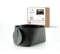 BEEFSTONE Cestino per il pane in similpelle PU vegana | Connessione pieghevole doppio lato bicolore moderno effetto pelle (Roccia grigio roccia | Notte nero, grande)