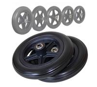 BEEGMA 14/15/17/20/19cm Ruote Anteriori per Sedia a Rotelle PVC Pneumatico Solido per Disabili e Anziani Deambulatori Rotelle per Sedie a Rotelle Nere 2 PCS(17cm/7in)