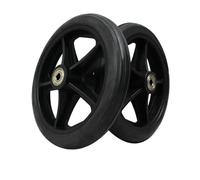 BEEGMA 2 Pezzi Ruote Sostituzione Ruote Anteriori per Sedia a Rotelle 6/7/8inch Ricambio Rotelle per Sedie a Rotelle Ruote per Deambulatori Antiscivolo per Disabili e Anziani Nere(8inch(20cm))