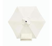 BEEGMA Telo di Ricambio per Ombrellone 200-300cm 6 Stecche - Tettoia Copertura per Giardino e Patio (White, 250cm/8.2FT)