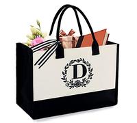 BeeGreen Intial Tote Bag HHHH, Bianco nero