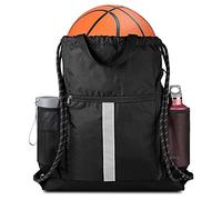 BeeGreen Zaino con coulisse, borsa sportiva da palestra, con scomparto per scarpe e due portabottiglie d'acqua