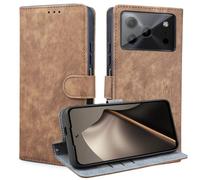 BEEJTUNY Cover Pelle per Doogee Note 56/Note 56 Pro/56 Plus, Custodia Antiurto con Protezione RFID, Guscio di Chiusura Magnetica, Custodia Protettiva in TPU Inclusa.Marrone