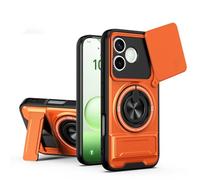 BEEJTUNY Cover per Honor 600 Lite, Custodia con Supporto, Kickstand Case con Anello Girevole 360°, Custodia Protettiva Antiurto. Orange