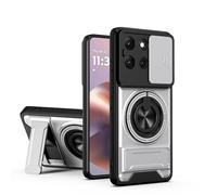 BEEJTUNY Cover per OPPO Find X8 5G, Custodia con Supporto, Kickstand Case con Anello Girevole 360°, Custodia Protettiva Antiurto. D'argento