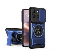 BEEJTUNY Cover per VIVO V70 FE 5G, Custodia con Supporto, Kickstand Case con Anello Girevole 360°, Custodia Protettiva Antiurto. Blu