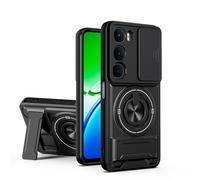 BEEJTUNY Cover per Vivo Y31 5G/Vivo Y21D, Custodia con Supporto, Kickstand Case con Anello Girevole 360°, Custodia Protettiva Antiurto. Nero