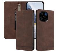 BEEJTUNY Custodia in Pelle per Blackview Color 6, Cover a Libro con Blocco RFID, Forte Magnete, Guscio a Portafoglio Antiurto Delicata. Marrone