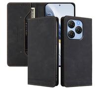 BEEJTUNY Custodia in Pelle per Blackview Shark 9 5G, Cover a Libro con Blocco RFID, Forte Magnete, Guscio a Portafoglio Antiurto Delicata. Nero