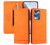 BEEJTUNY Custodia in Pelle per Oukitel C32, Cover a Libro con Blocco RFID, Forte Magnete, Guscio a Portafoglio Antiurto Delicata. Arancione
