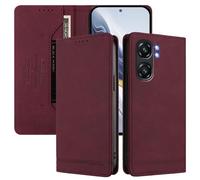 BEEJTUNY Custodia in Pelle per Oukitel C58 4G/C58 Pro 4G, Cover a Libro con Blocco RFID, Forte Magnete, Guscio a Portafoglio Antiurto Delicata. Vino