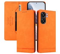 BEEJTUNY Custodia in Pelle per Oukitel C58 4G/C58 Pro 4G, Cover a Libro con Blocco RFID, Forte Magnete, Guscio a Portafoglio Antiurto Delicata. Arancione