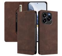 BEEJTUNY Custodia in Pelle per Oukitel C65 Pro/Oukitel C65, Cover a Libro con Blocco RFID, Forte Magnete, Guscio a Portafoglio Antiurto Delicata. Marrone