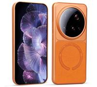 BEEJTUNY Custodia Magnetica per Oppo Find X8 Pro, Magnete Forte 2500G Cover, Compatibile Supporto Auto, Sottile ed Elegante, Effetto Pelle Lussuoso. Arancione