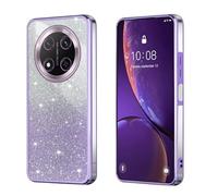 BEEJTUNY Custodia per Honor Magic7 Lite/Magic 7 Lite /X9C, Cover Protettiva Trasparente con Glitter Sfumati, Guscio Paraurti Morbido e Bello, Elegante Cover Antiurto. Viola