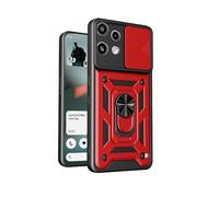 BEEJTUNY Custodia per Nothing Phone 3a Lite con Anello a 360°, Cover Protettiva con Obiettivo Cover, Custodia Antiurto Bumper con Magnetico supporto. Rosso